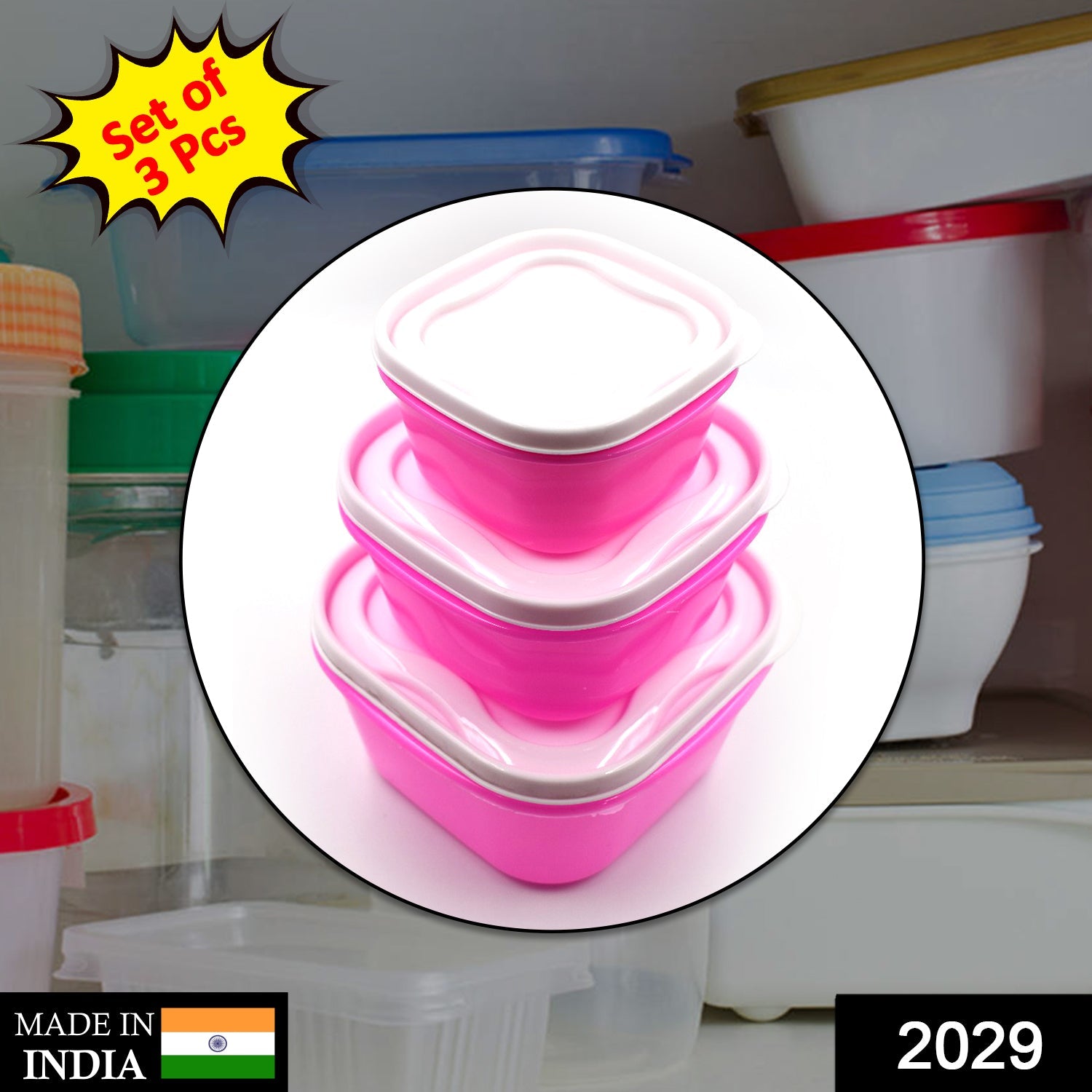 2029 3 Pc Multi-Purpose Container used in all kinds of household and official purposes for storing food and stuffs etc. 2029 3 Pc Multi-Purpose Container used in all kinds of household and official purposes for storing food and stuffs etc.